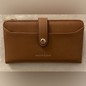 Classy vegan leather, tanned, Nanette Lepore wallet with removable card insert